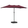 Parasol de jardín Rojo burdeos 385 x 209 x 244 cm tela