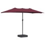 Parasol de jardín Rojo burdeos 385 x 209 x 244 cm tela