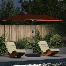 Parasol de jardín Terracota 385 x 209 x 244 cm tela