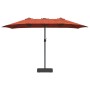 Parasol de jardín Terracota 385 x 209 x 244 cm tela