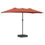 Parasol de jardín Terracota 385 x 209 x 244 cm tela