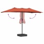 Parasol de jardín Terracota 385 x 209 x 244 cm tela