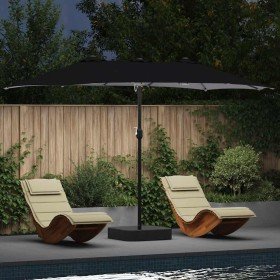 Parasol de jardín Negro 385 x 209 x 244 cm tela
