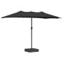 Parasol de jardín Negro 385 x 209 x 244 cm tela
