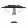 Parasol de jardín Negro 385 x 209 x 244 cm tela