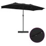 Parasol de jardín Negro 385 x 209 x 244 cm tela