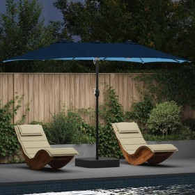 Parasol de jardín Azul 385 x 209 x 244 cm tela