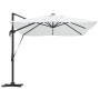 Parasol Roma de Brazo Lateral Beige y Negro 352 x 251 x 265 cm