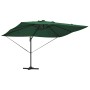 Parasol Roma de Brazo Lateral Verde y Negro 352 x 251 x 265 cm