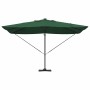 Parasol Roma de Brazo Lateral Verde y Negro 352 x 251 x 265 cm