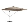 Parasol Roma de Brazo Lateral Taupe y Negro 352 x 251 x 265 cm