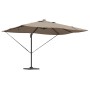 Parasol Roma de Brazo Lateral Taupe y Negro 352 x 251 x 265 cm