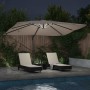 Parasol Roma de Brazo Lateral Taupe y Negro 352 x 251 x 265 cm
