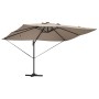 Parasol Roma de Brazo Lateral Taupe y Negro 352 x 251 x 265 cm
