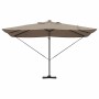 Parasol Roma de Brazo Lateral Taupe y Negro 352 x 251 x 265 cm