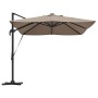 Parasol Roma de Brazo Lateral Taupe y Negro 352 x 251 x 265 cm