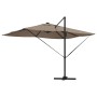 Parasol Roma de Brazo Lateral Taupe y Negro 352 x 251 x 265 cm