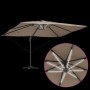 Parasol Roma de Brazo Lateral Taupe y Negro 352 x 251 x 265 cm
