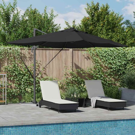 Parasol Roma de Brazo Lateral Negro y Negro 352 x 251 x 265 cm en Sombrillas | Comprar online en Foro24