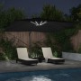 Parasol Roma de Brazo Lateral Negro y Negro 352 x 251 x 265 cm