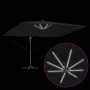 Parasol Roma de Brazo Lateral Negro y Negro 352 x 251 x 265 cm