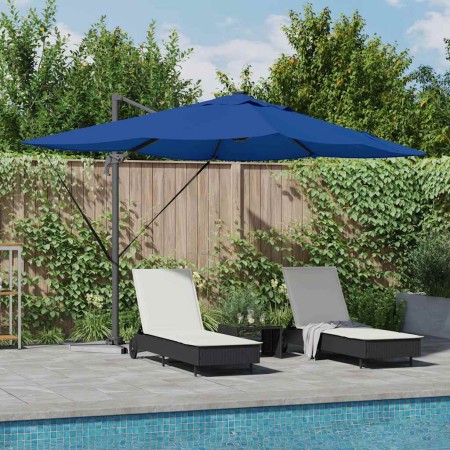 Parasol Roma de Brazo Lateral Azul y Negro 352 x 251 x 265 cm