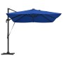 Parasol Roma de Brazo Lateral Azul y Negro 352 x 251 x 265 cm