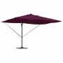 Parasol Roma de Brazo Lateral Rojo y Negro 352 x 251 x 265 cm
