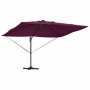 Parasol Roma de Brazo Lateral Rojo y Negro 352 x 251 x 265 cm