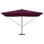 Parasol Roma de Brazo Lateral Rojo y Negro 352 x 251 x 265 cm