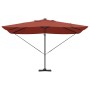 Parasol Roma de Brazo Lateral Rojo y Negro 352 x 251 x 265 cm