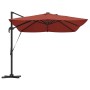 Parasol Roma de Brazo Lateral Rojo y Negro 352 x 251 x 265 cm