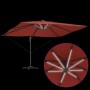 Parasol Roma de Brazo Lateral Rojo y Negro 352 x 251 x 265 cm