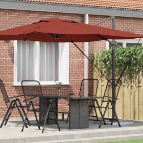Parasol Roma Rojo 286 x 285 x 265 cm Poliéster y Aluminio