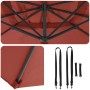 Parasol Roma Rojo 286 x 285 x 265 cm Poliéster y Aluminio