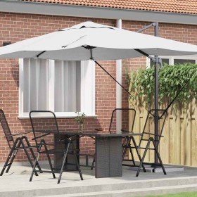 Parasol Roma de Brazo Lateral Beige y Negro 352 x 251 x 260 cm