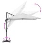 Parasol Roma de Brazo Lateral Beige y Negro 352 x 251 x 260 cm