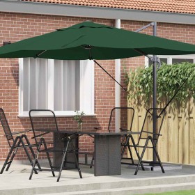 Parasol Roma de Brazo Lateral Verde y Negro 352 x 251 x 260 cm