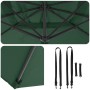 Parasol Roma de Brazo Lateral Verde y Negro 352 x 251 x 260 cm