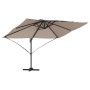 Parasol Roma de Brazo Lateral Taupe y Negro 352 x 251 x 260 cm