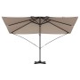 Parasol Roma de Brazo Lateral Taupe y Negro 352 x 251 x 260 cm