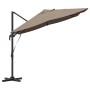 Parasol Roma de Brazo Lateral Taupe y Negro 352 x 251 x 260 cm