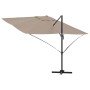 Parasol Roma de Brazo Lateral Taupe y Negro 352 x 251 x 260 cm
