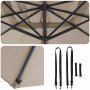 Parasol Roma de Brazo Lateral Taupe y Negro 352 x 251 x 260 cm