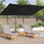 Parasol Roma de Brazo Lateral Negro y Negro 352 x 251 x 260 cm