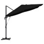 Parasol Roma de Brazo Lateral Negro y Negro 352 x 251 x 260 cm