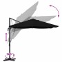 Parasol Roma de Brazo Lateral Negro y Negro 352 x 251 x 260 cm