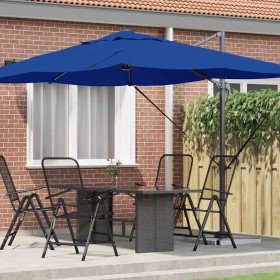 Parasol Roma de Brazo Lateral Azul y Negro 352 x 251 x 260 cm en Sombrillas | Comprar online en Foro24