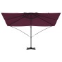 Parasol Roma de Brazo Lateral Rojo y Negro 352 x 251 x 260 cm
