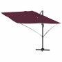 Parasol Roma de Brazo Lateral Rojo y Negro 352 x 251 x 260 cm